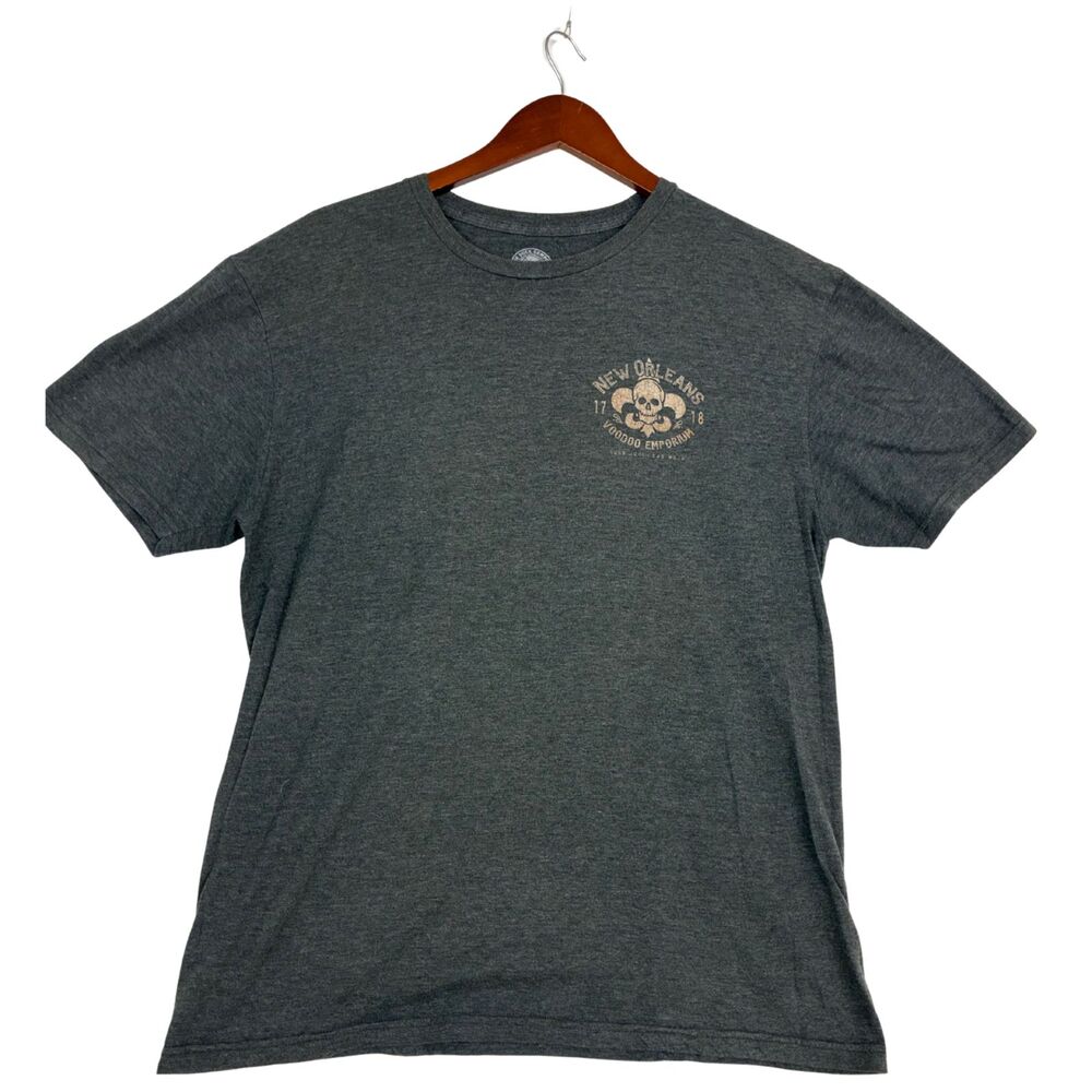 New Orleans Voodoo Emporium T Shirt Mens L Gray Bourbon St Bad Juju Graphic Tee